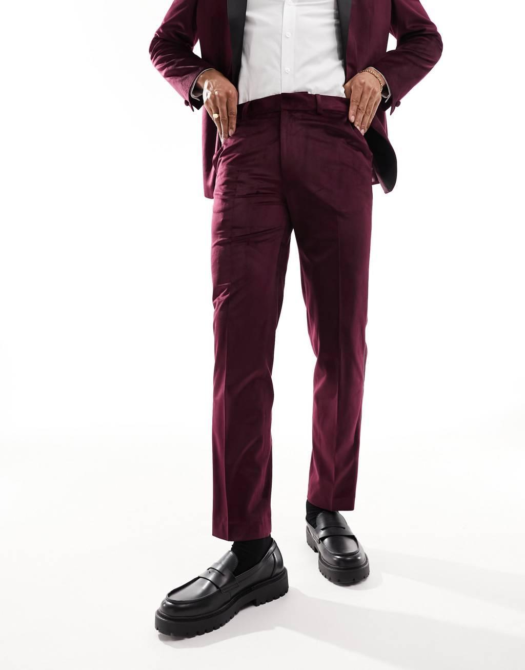 ASOS DESIGN slim tuxedo suit pants Product Image