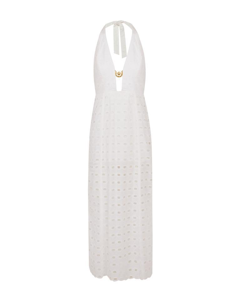 Eyelet Maryse Long Dress - Off White Product Image
