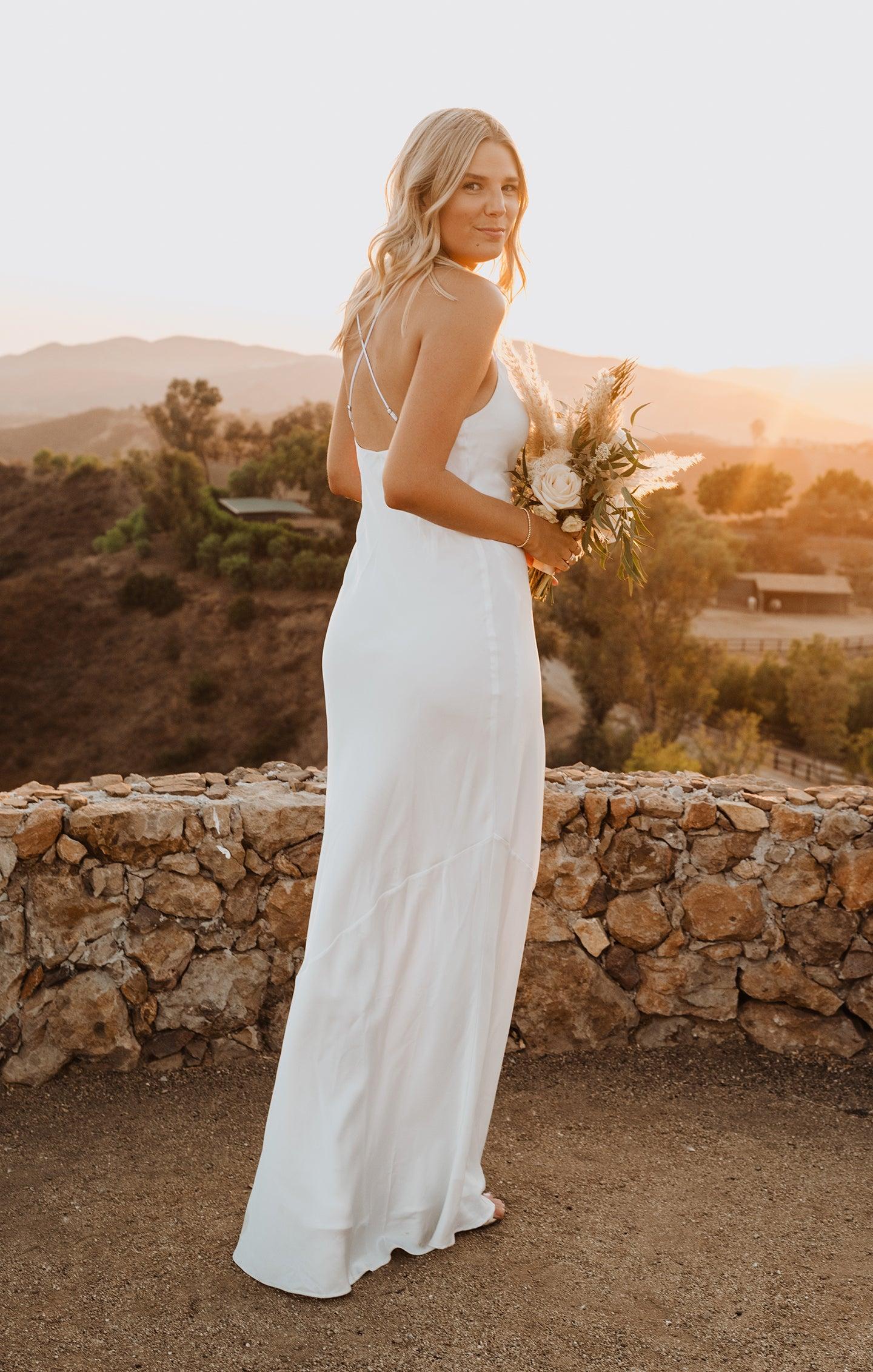 Tuscany Maxi Slip Dress ~ Rose Gold Luxe Satin Product Image