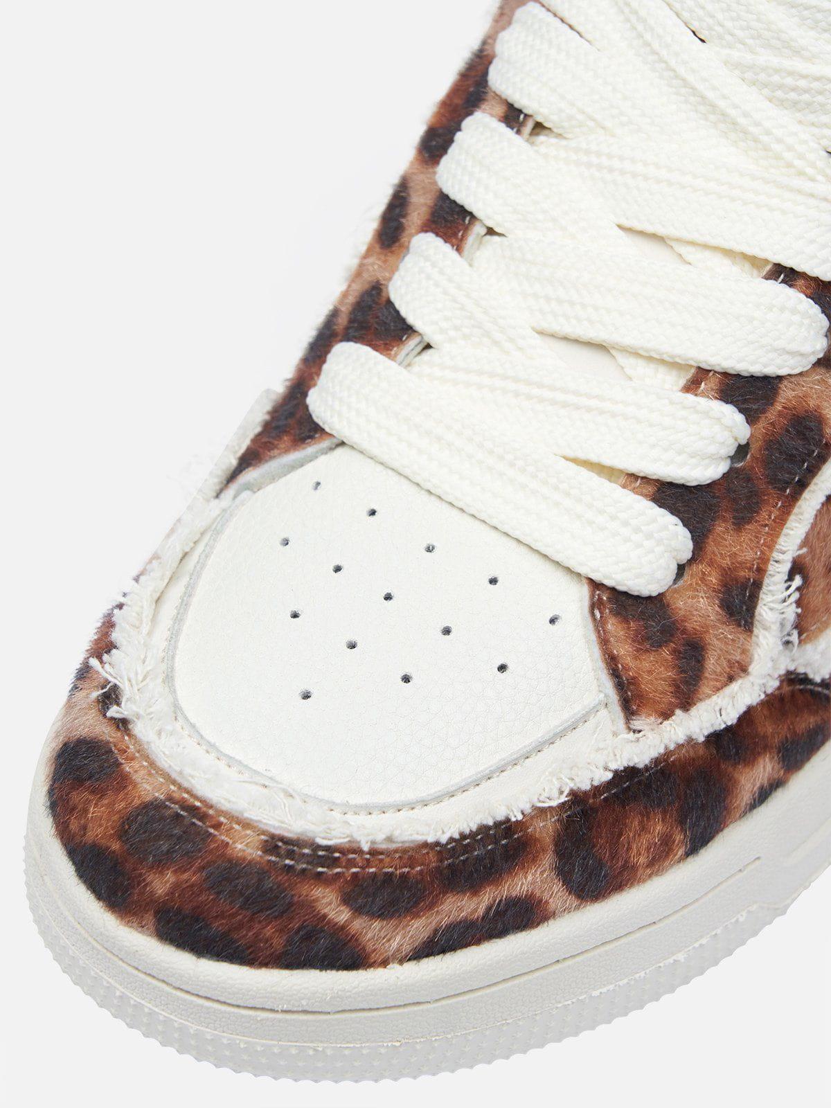 StarryClimb Leopard Print Patchwork Skate Shoes [Recommended By @regi._.mac] Product Image
