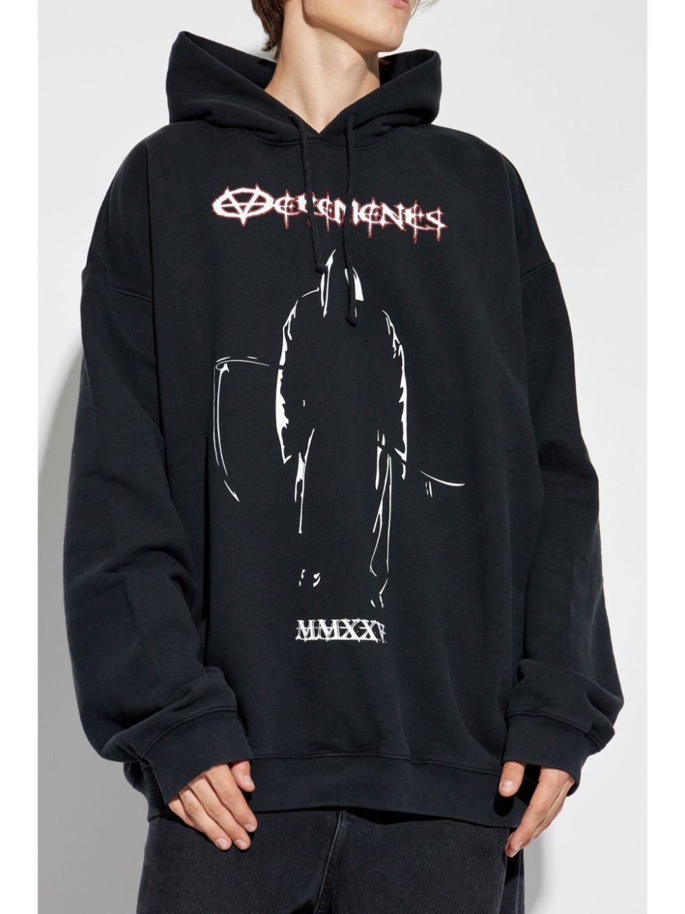 graphic-print cotton hoodie Product Image