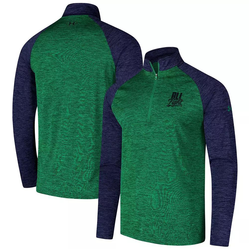 Men's Under Armour Kelly Green Notre Dame Fighting Irish Tech Wear Green Quarter-Zip Top, Size: Medium Product Image