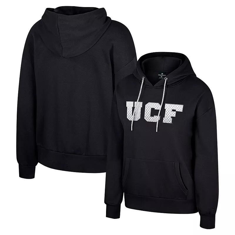 Women's Colosseum Black UCF Knights Reflection Rhinestone Drawcord Pullover Hoodie, Size: XL Product Image