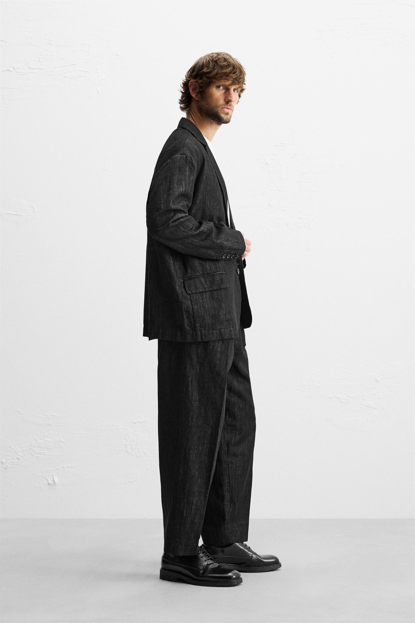 COTTON - LINEN DENIM BLAZER Product Image