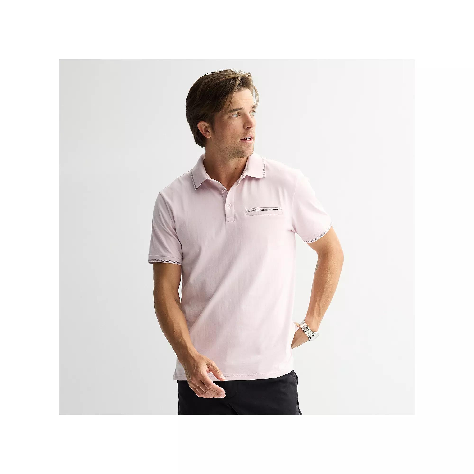 Men's Apt. 9® Short Sleeve Tipped Polo, Size: Large, Vintage Pixie Product Image