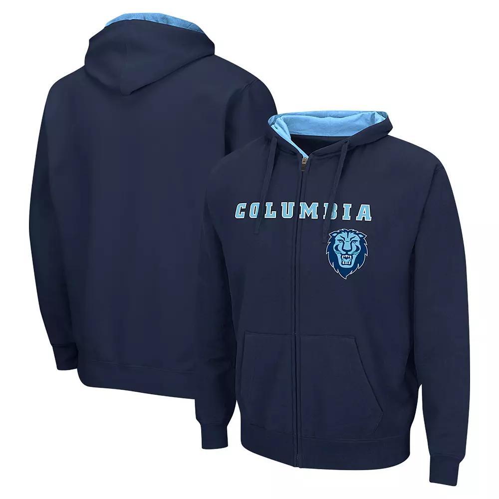 Men's Colosseum Navy Columbia University Arch & Logo 3.0 Full-Zip Hoodie, Size: 3XL, Nc2 Blue Product Image