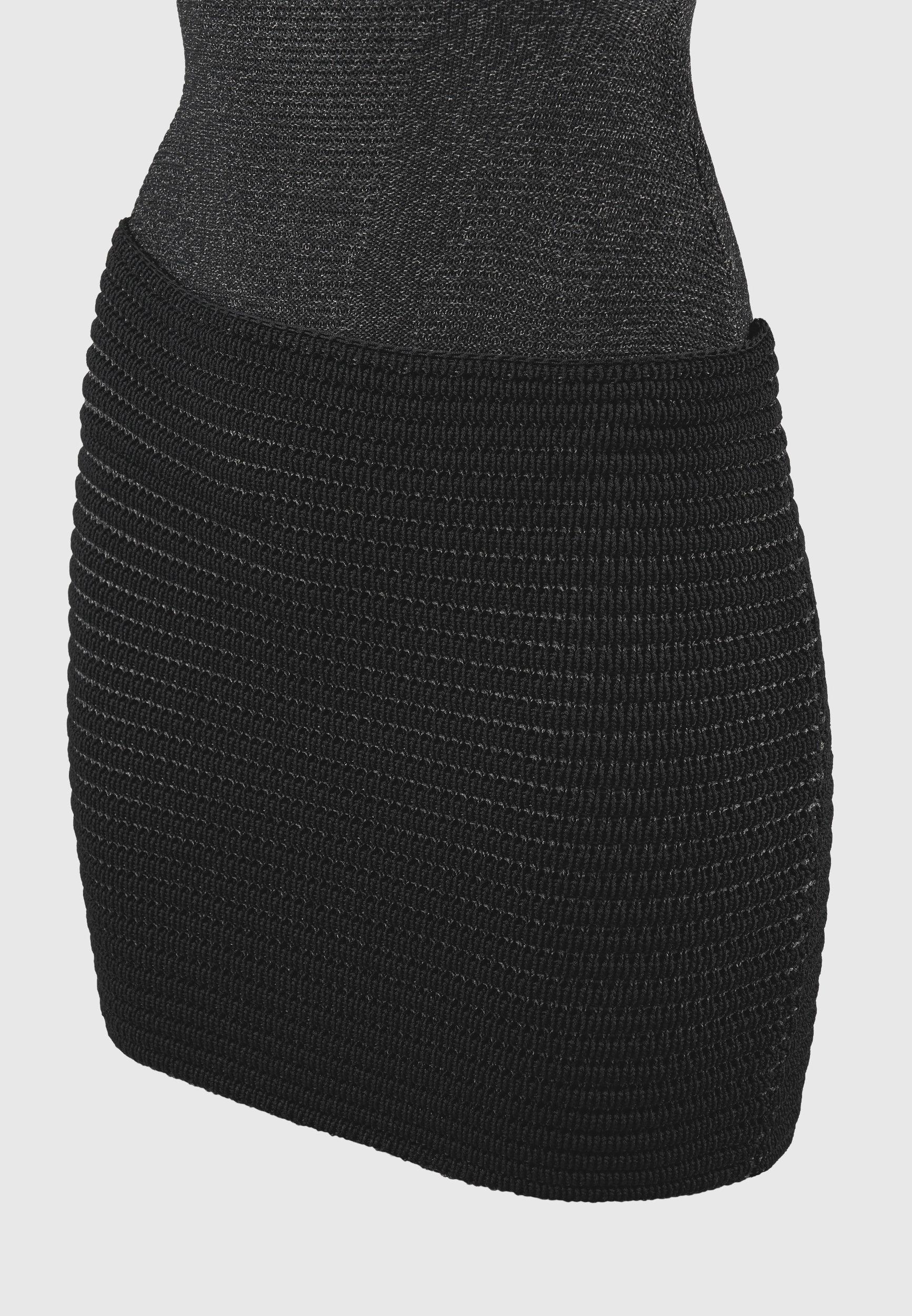 Asymmetric Knit Mini Dress - Black Marl Female Product Image