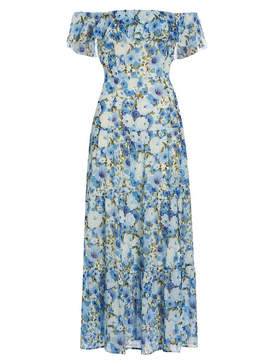 Womens Carmelia Floral Silk Chiffon Maxi Dress Product Image