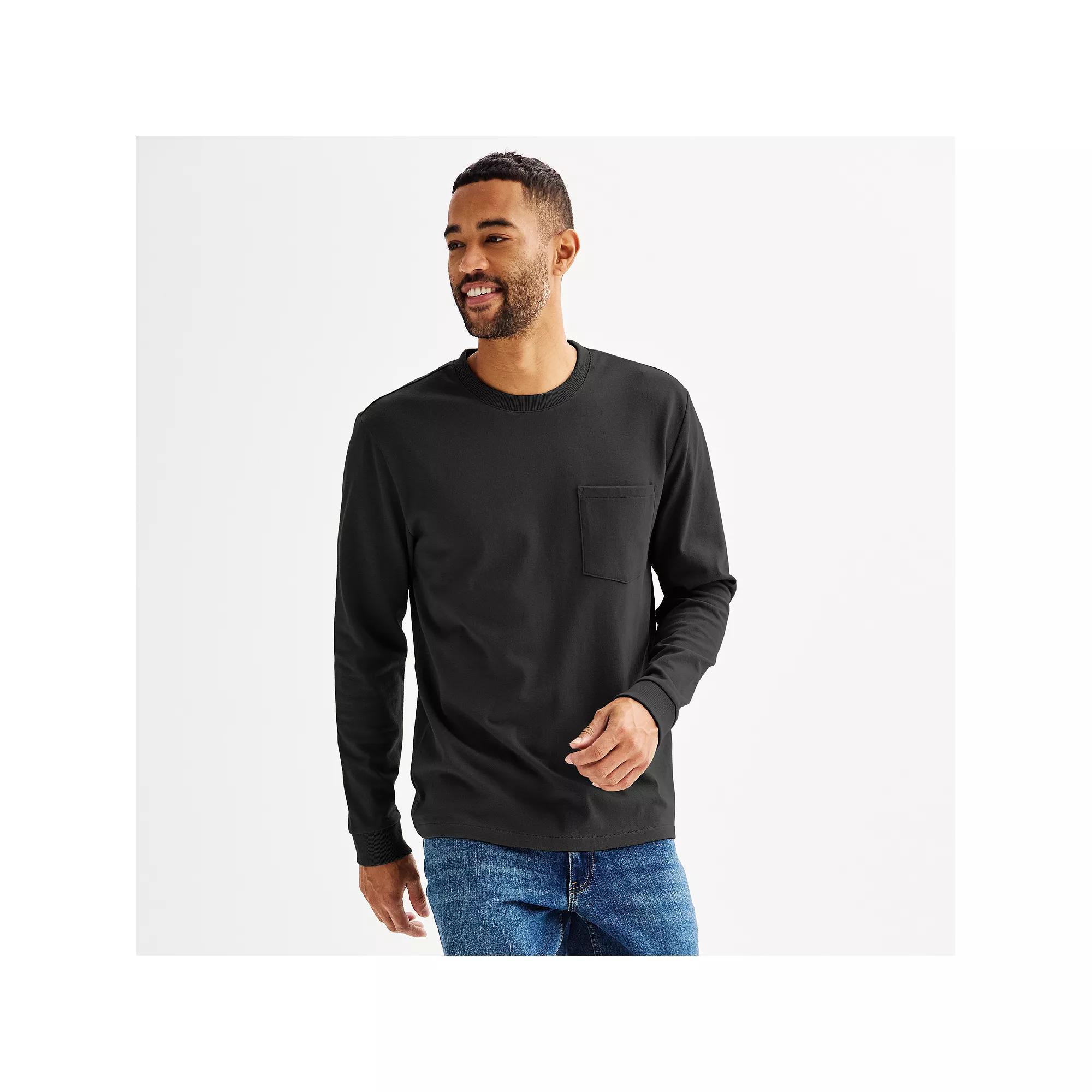 Men's Sonoma Goods For Life® Heavyweight Long Sleeve T-Shirt, Size: Large, Gray Product Image