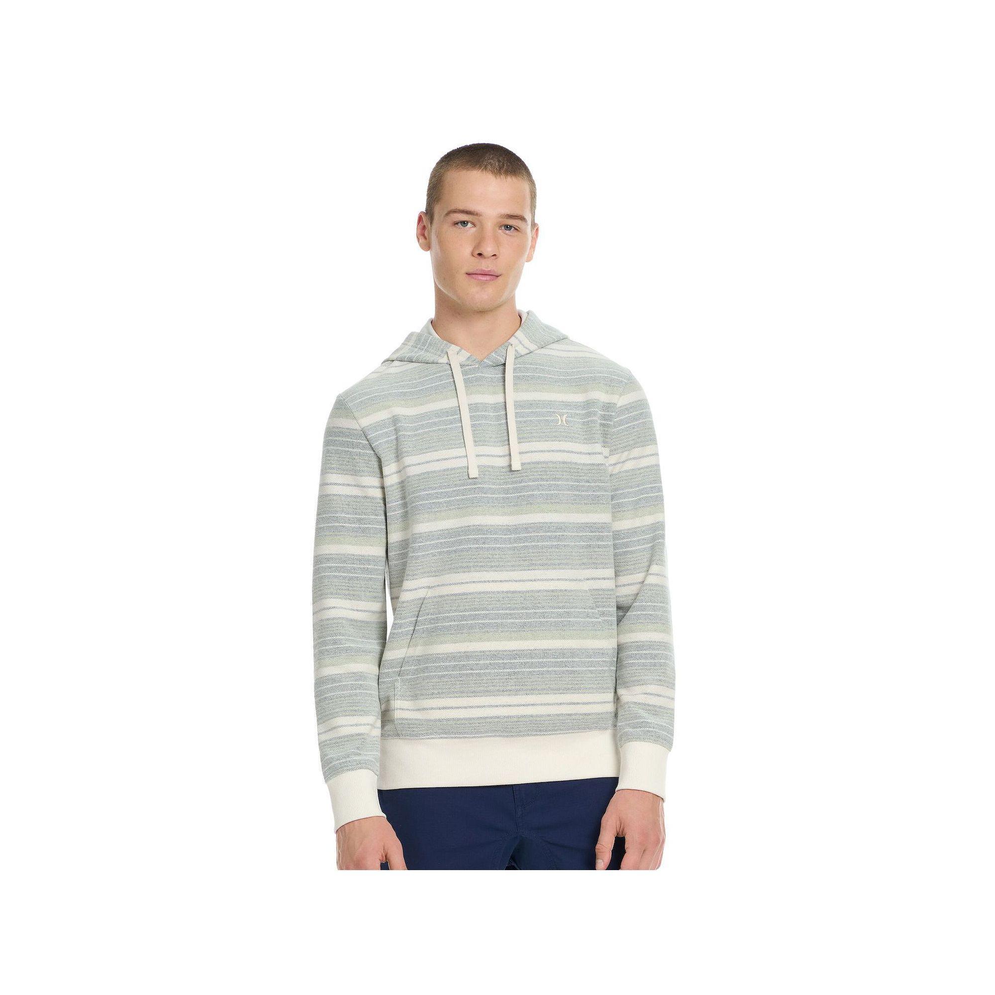 Men's Hurley Striped Terry Pullover Hoodie, Size: Medium, Iron Ore Product Image