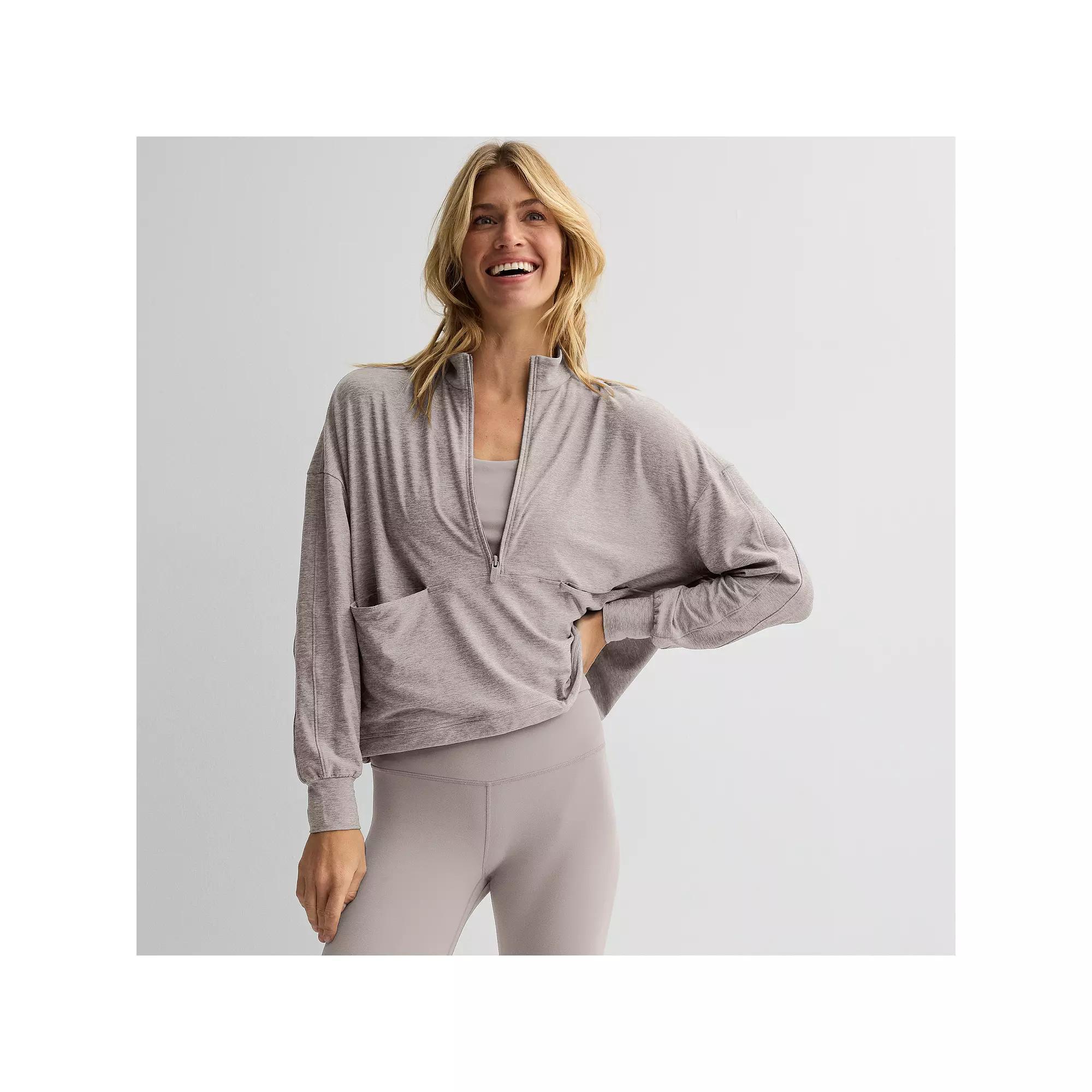 Women's FLX Wander Track Half Zip Popover Sweatshirt, Size: XXL, Fauna Product Image