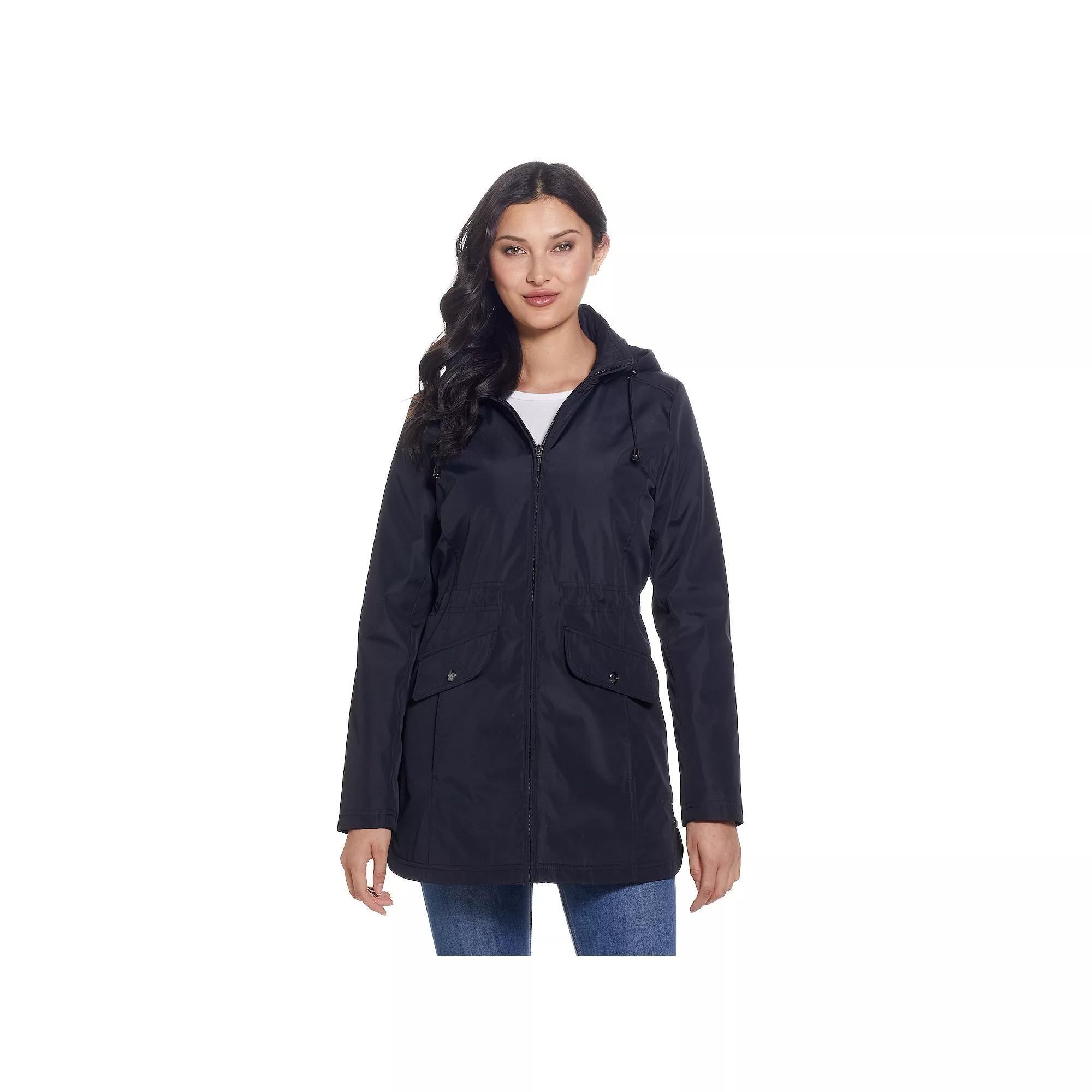 Womens Weathercast Hooded Bonded Rain Jacket Product Image