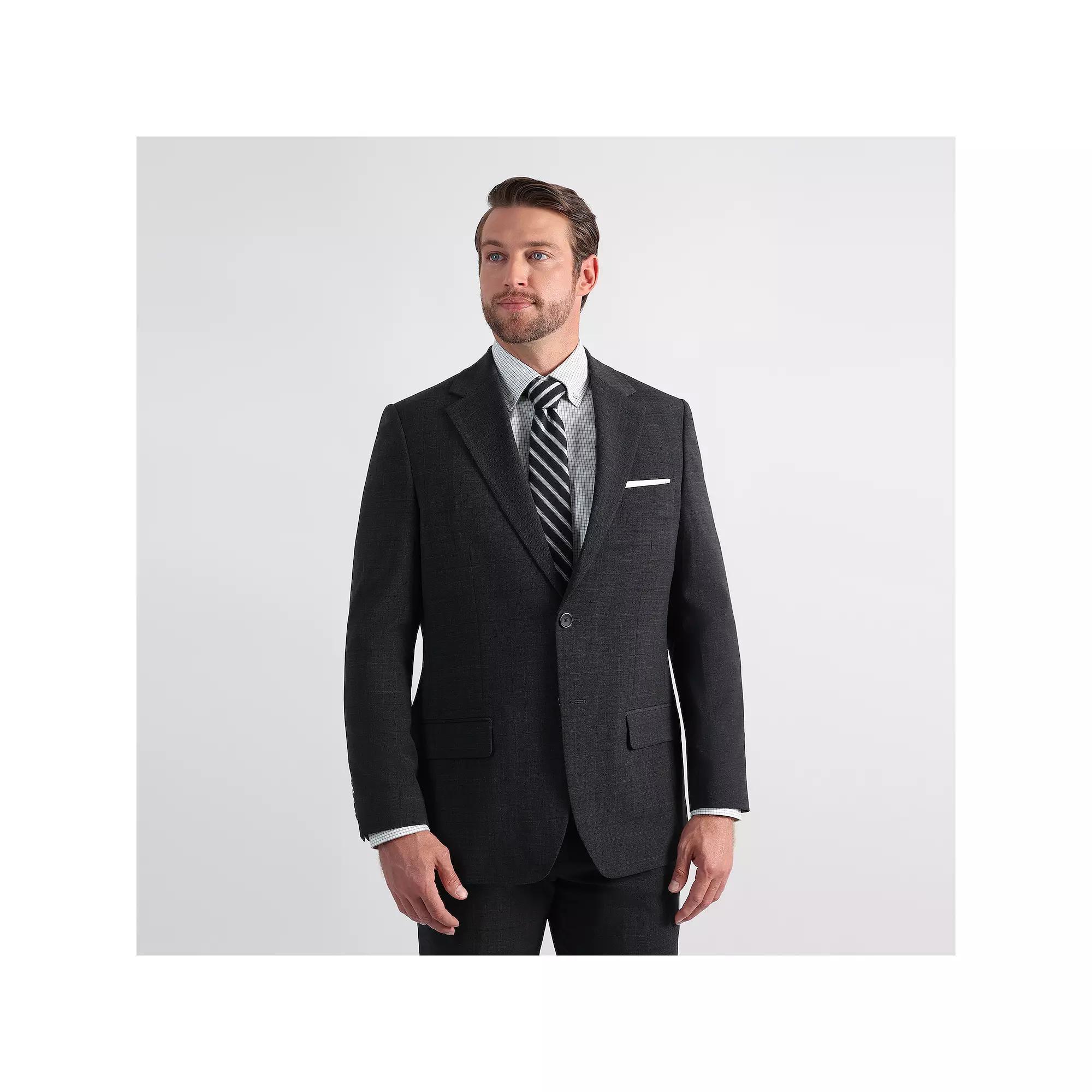 Mens J.M. Haggar Wool Windowpane Tailored Fit Suit Separates Jacket Grey Product Image
