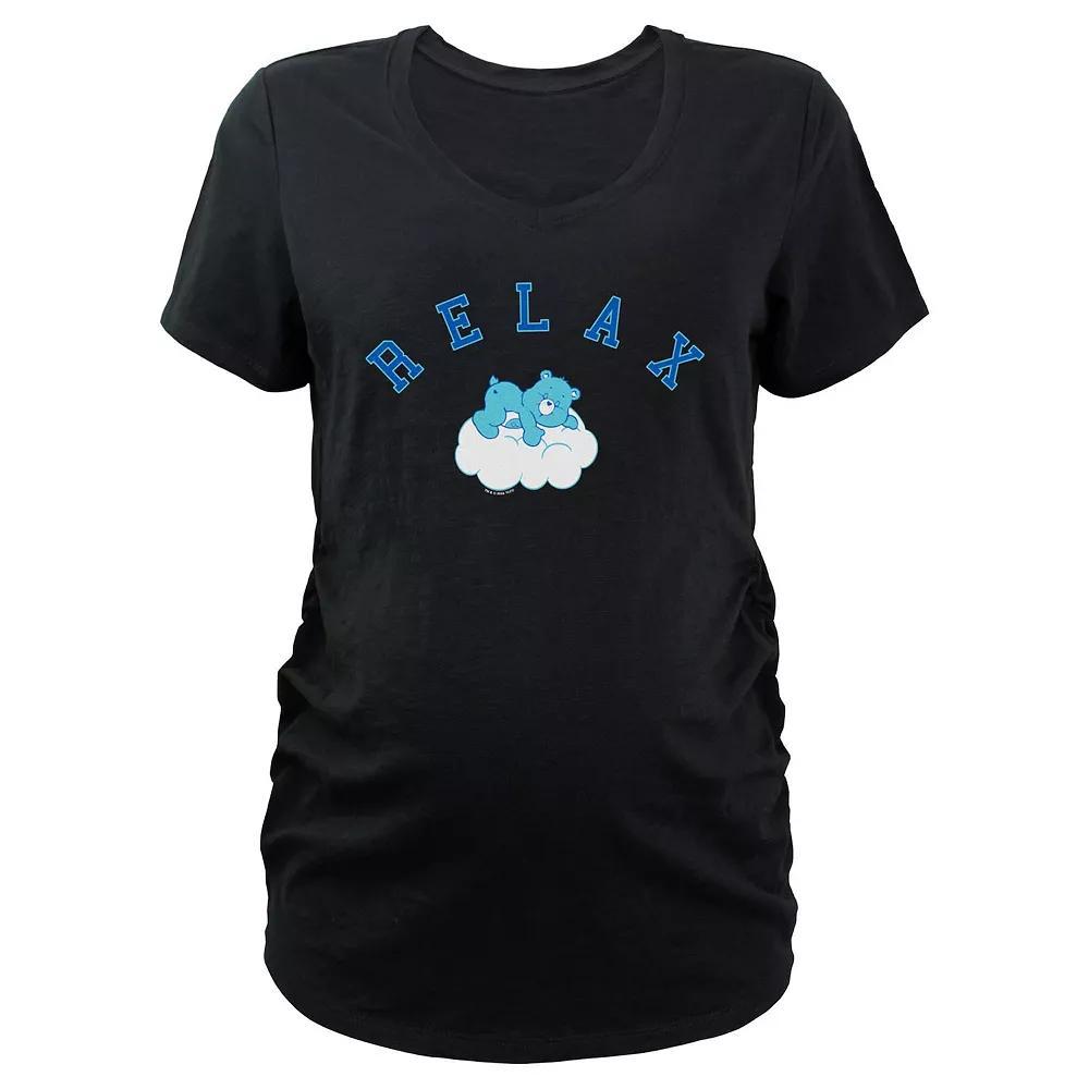 Maternity Care Bears Bedtime Bear Relax V-Neck Graphic Tee, Women's, Size: Large-Mat, Black Product Image
