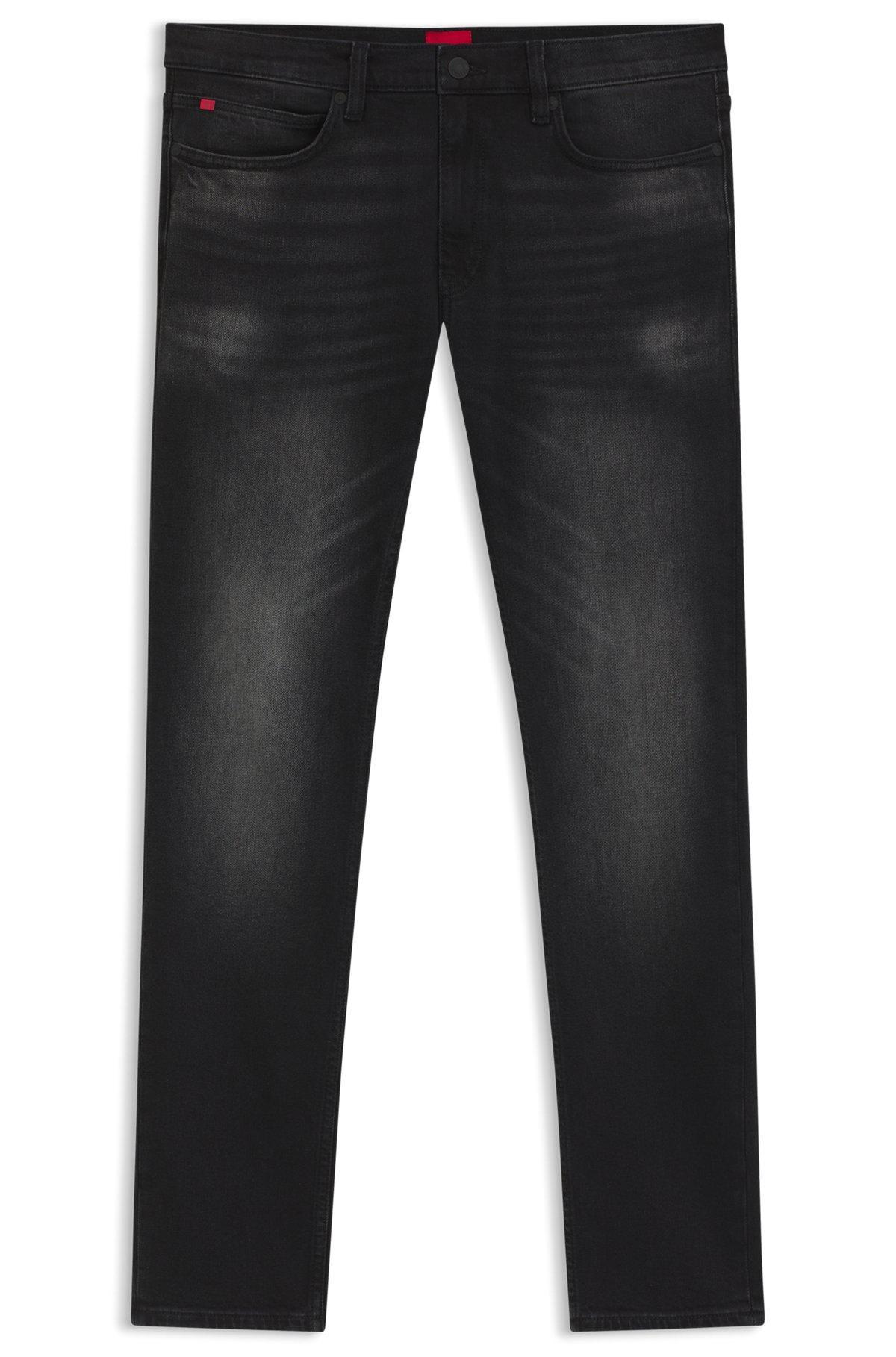 HUGO - Extra-slim-fit black jeans in stretch denim - Black Product Image