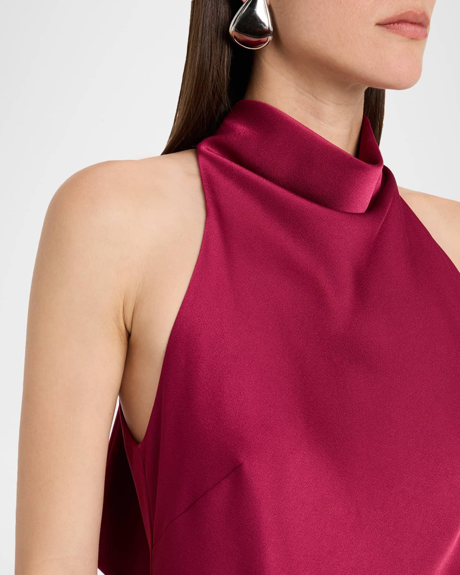 Cowl-Neck Crepe Back Satin Gown Product Image