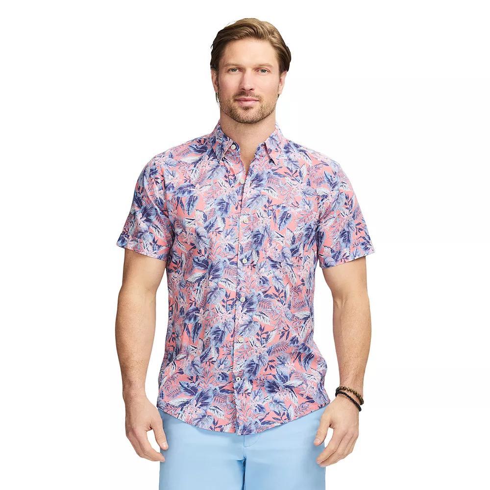 Men's IZOD Dockside Short Sleeve Chambray, Size: Small, Mauveglow Product Image