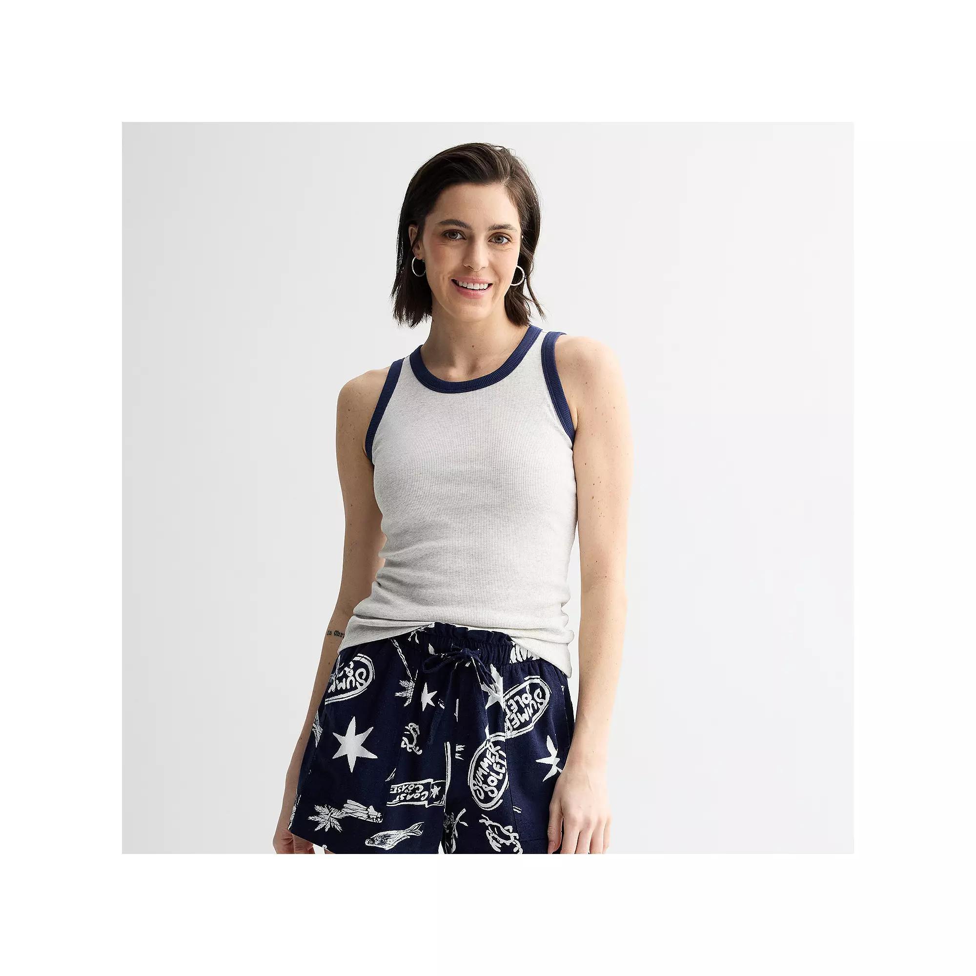 Women's Sonoma Goods For Life® High Neck Layering Tank Top, Size: XL, Grey Grey Product Image