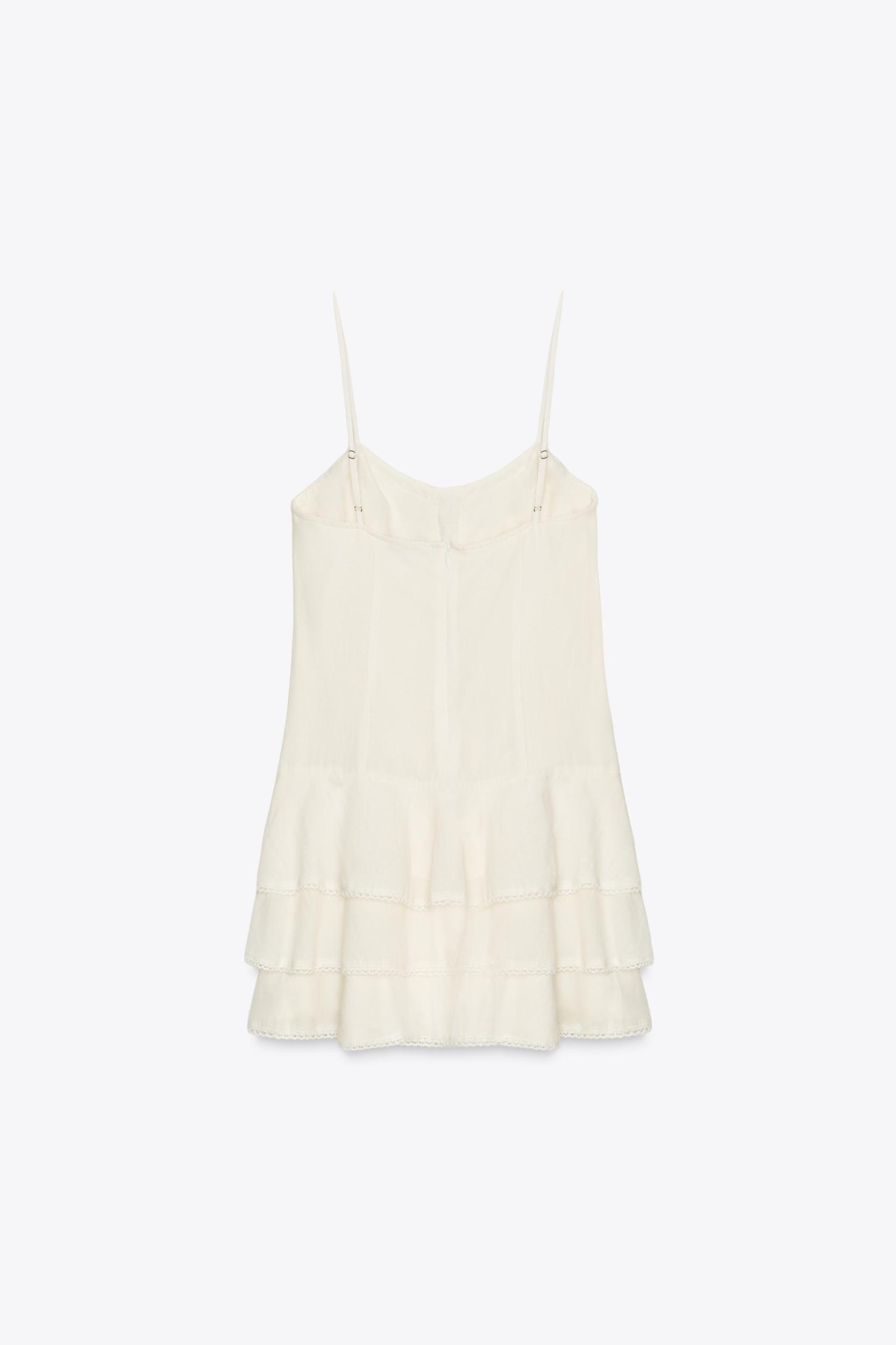 RUFFLED CHIFFON SHORT DRESS Product Image