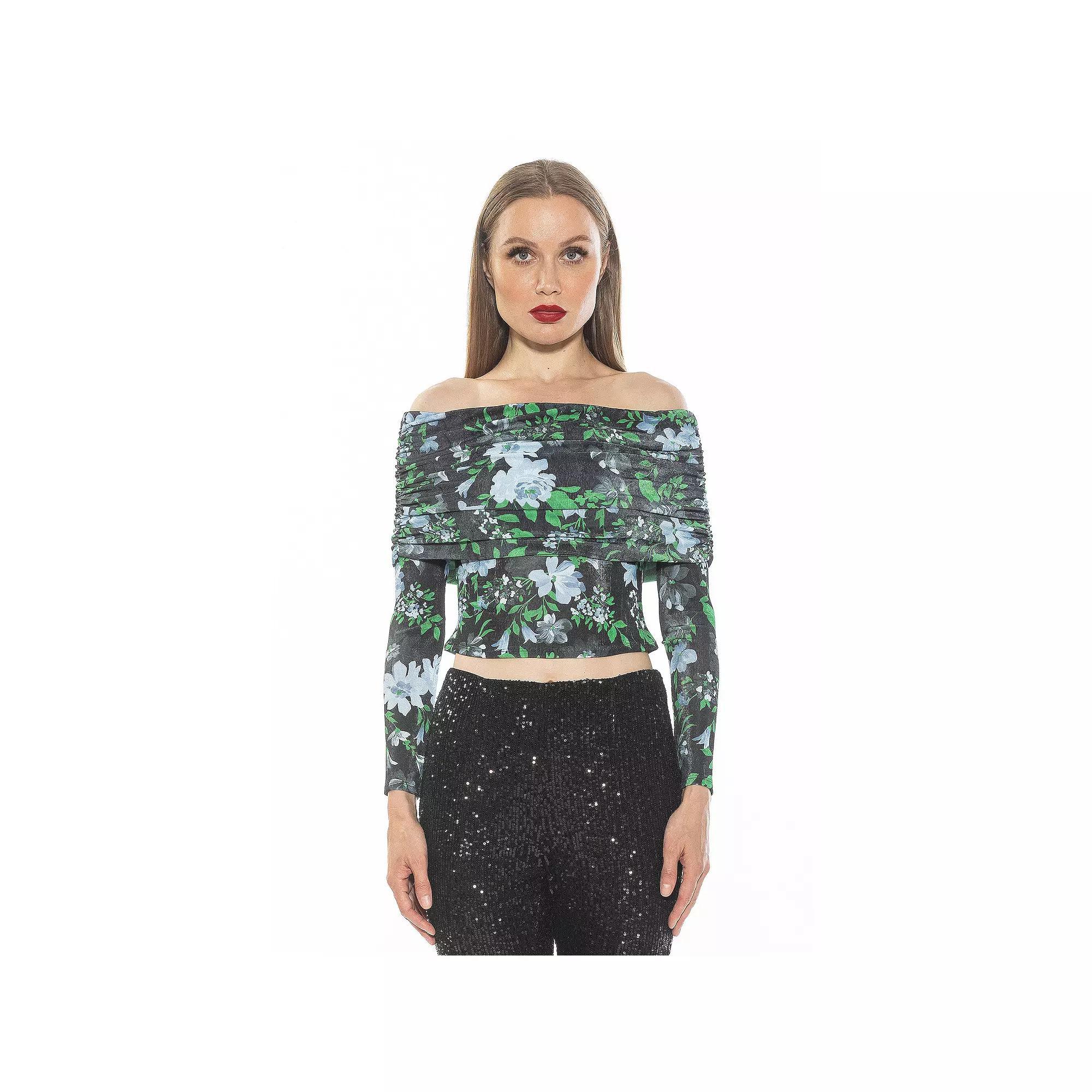 Women's ALEXIA ADMOR Hannah Off The Shoulder Long Sleeve Knit Top, Size: XS, Black Product Image