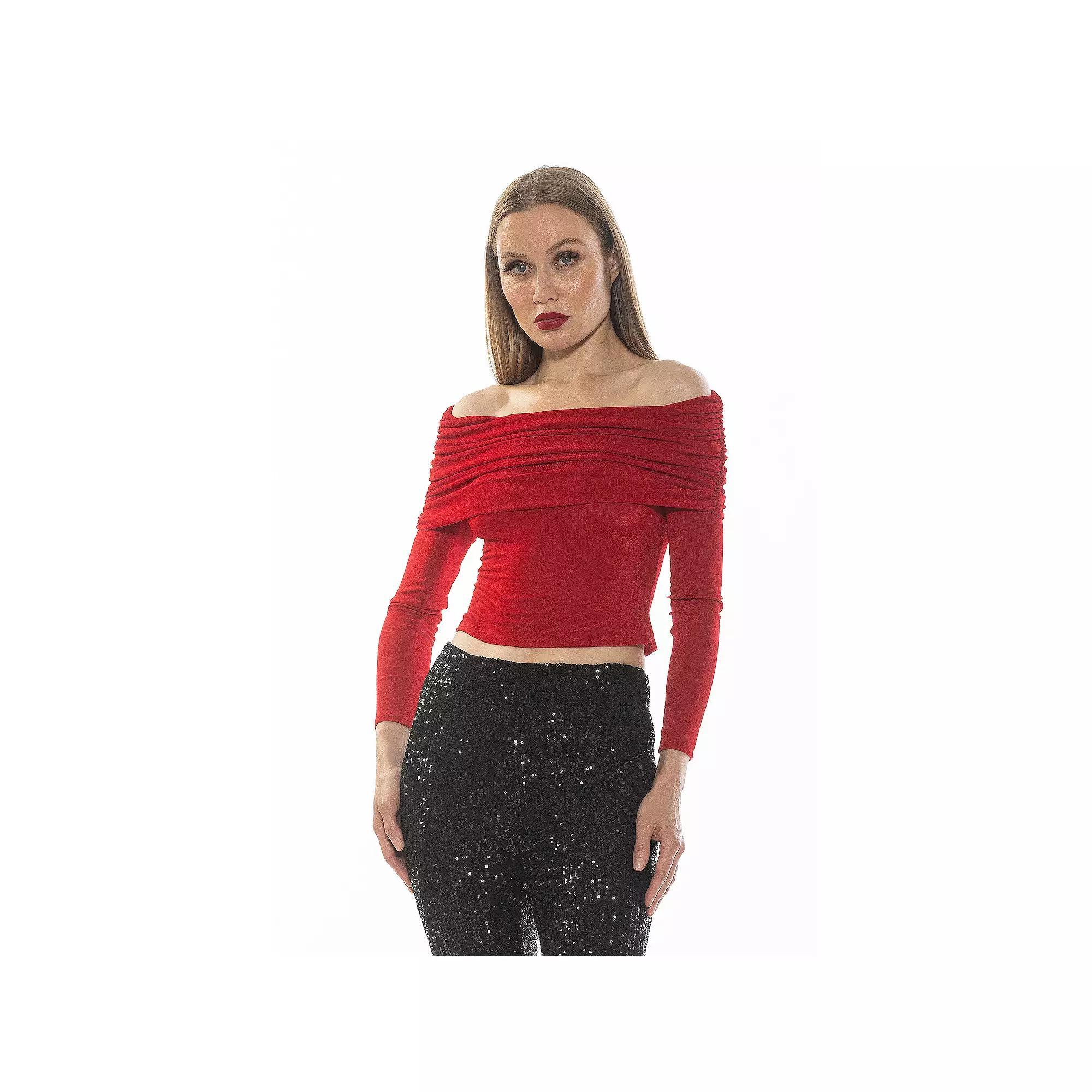 Womens ALEXIA ADMOR Hannah Off The Shoulder Long Sleeve Knit Top Product Image