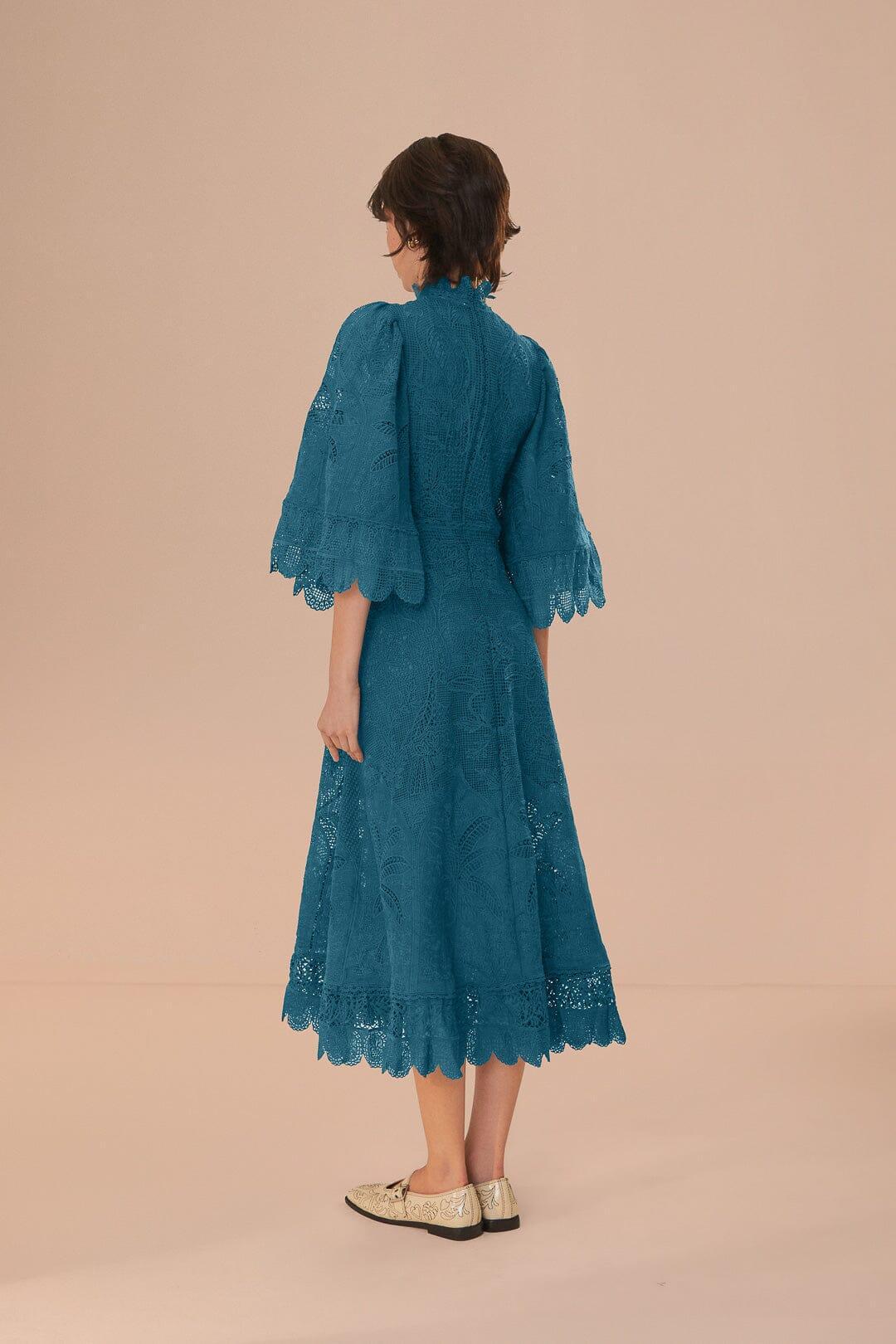 Green Guipire Cut-Out Midi Dress Product Image