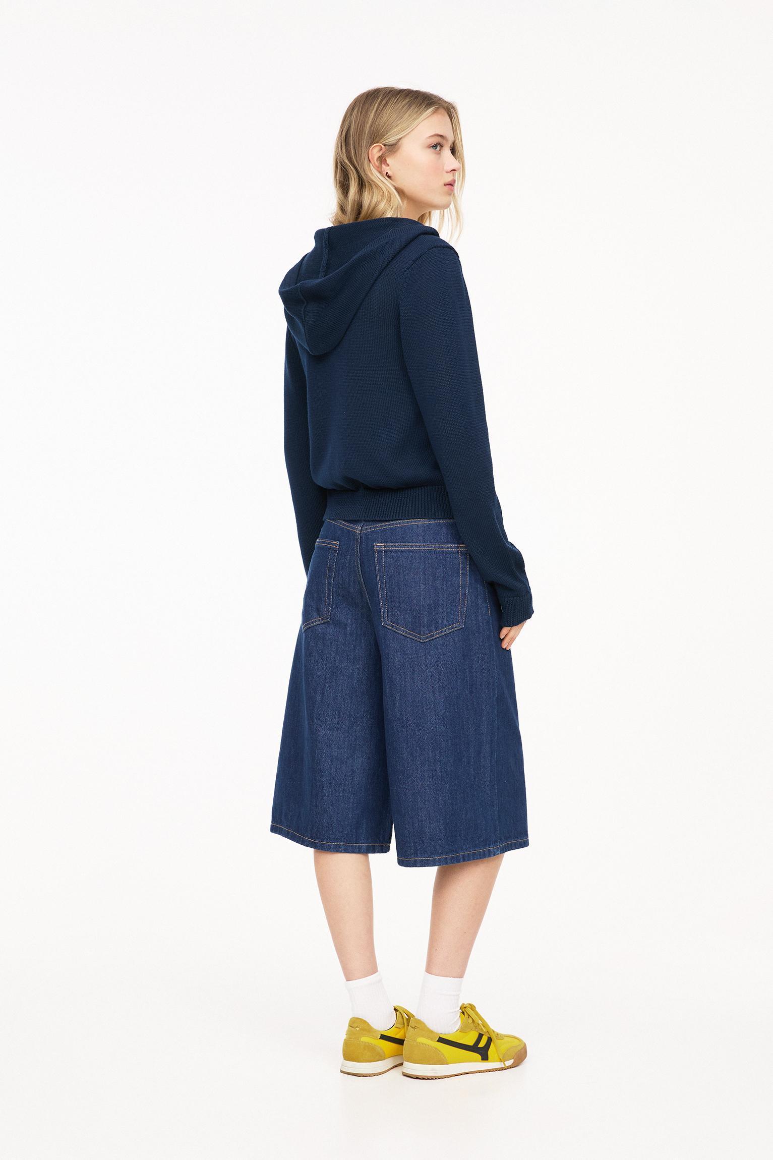 Zip-up hooded cardigan Product Image