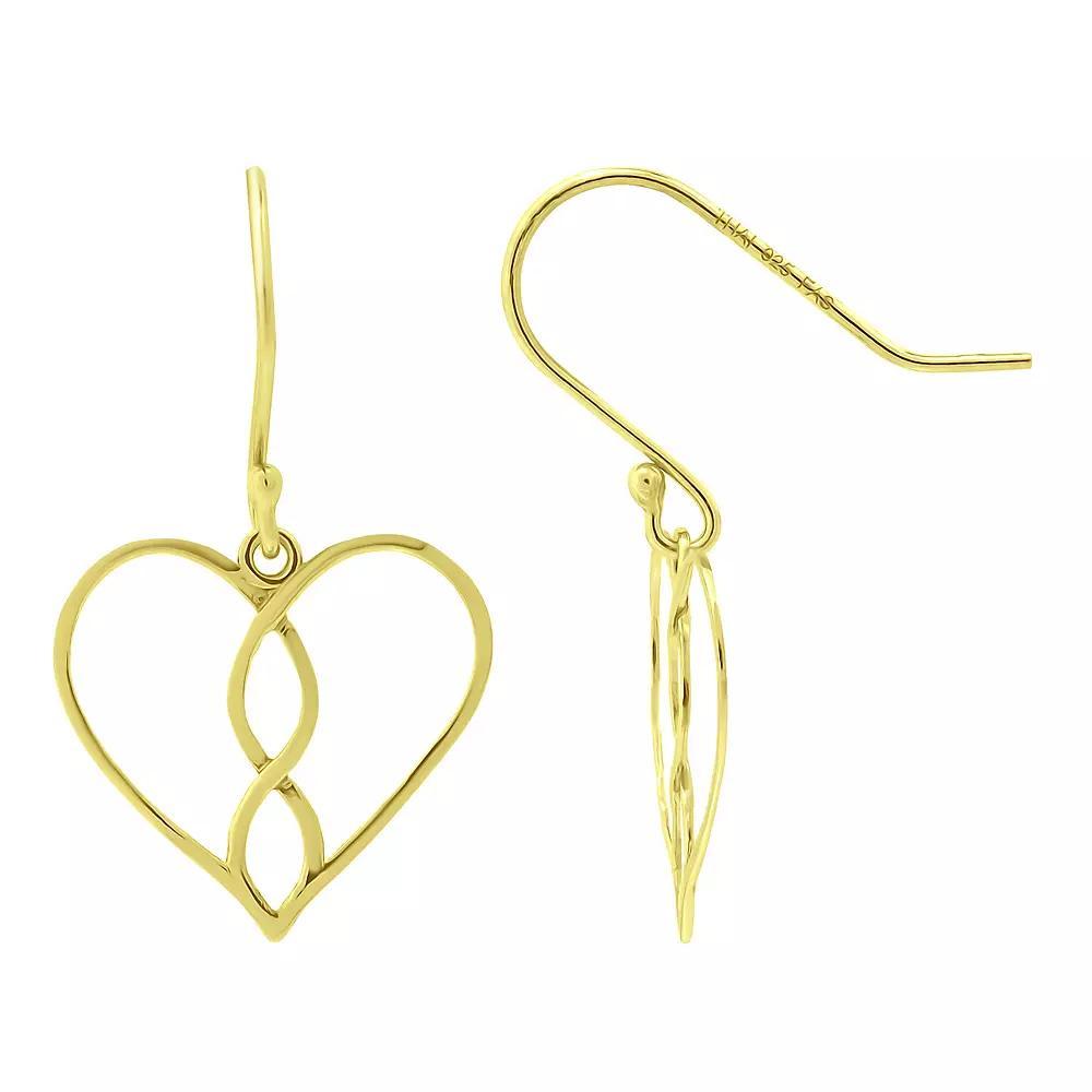 Aleure Precioso Infinity & Heart Fishhook Drop Earrings, Women's, Gold Tone Product Image