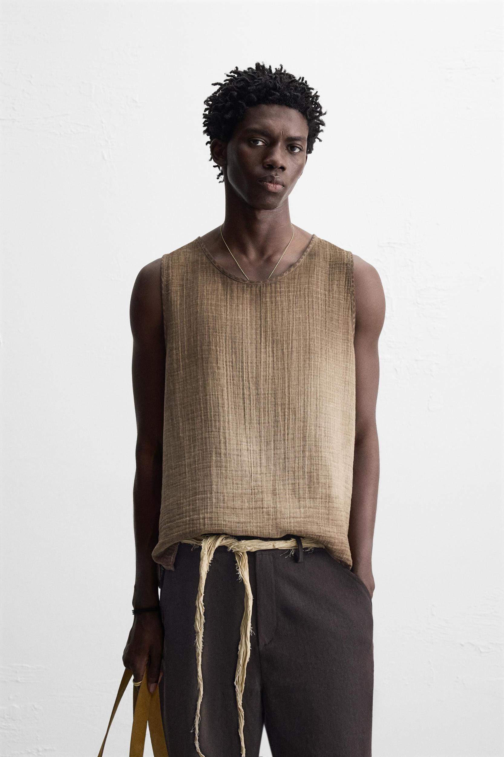 CRINKLED EFFECT TANK TOP Product Image