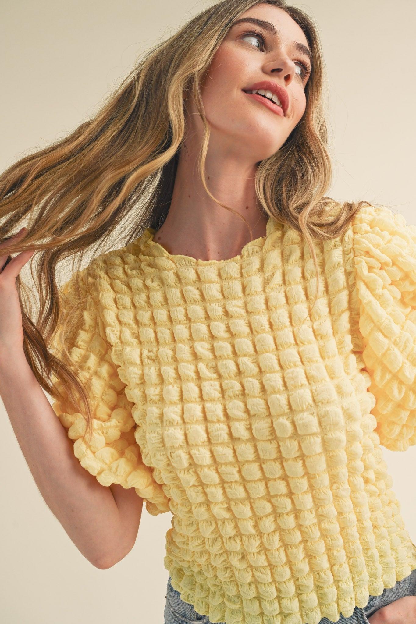 Bubble Sleeve Top Product Image