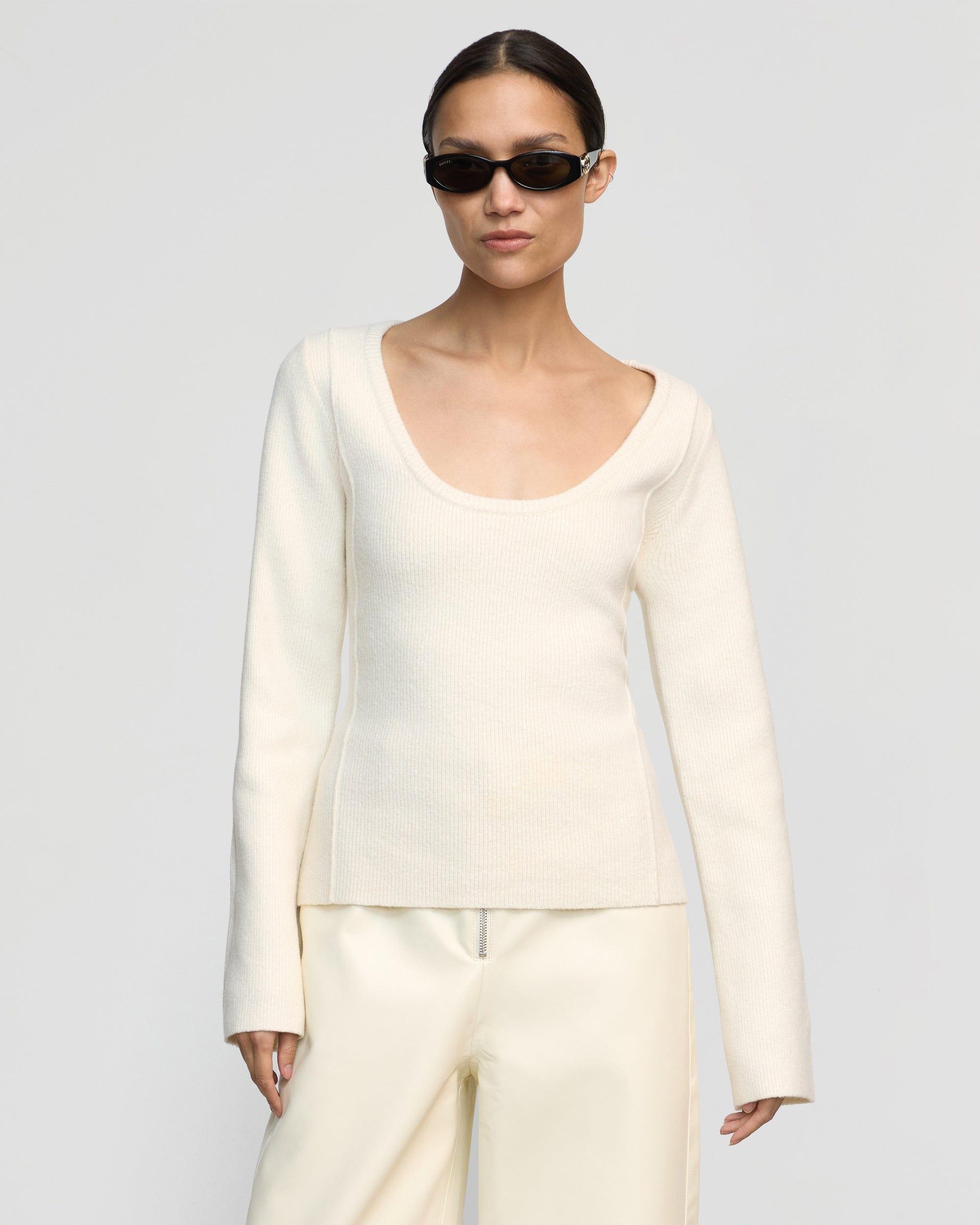 Camilla Seam-Detail Scoop-Neck Sweater Product Image