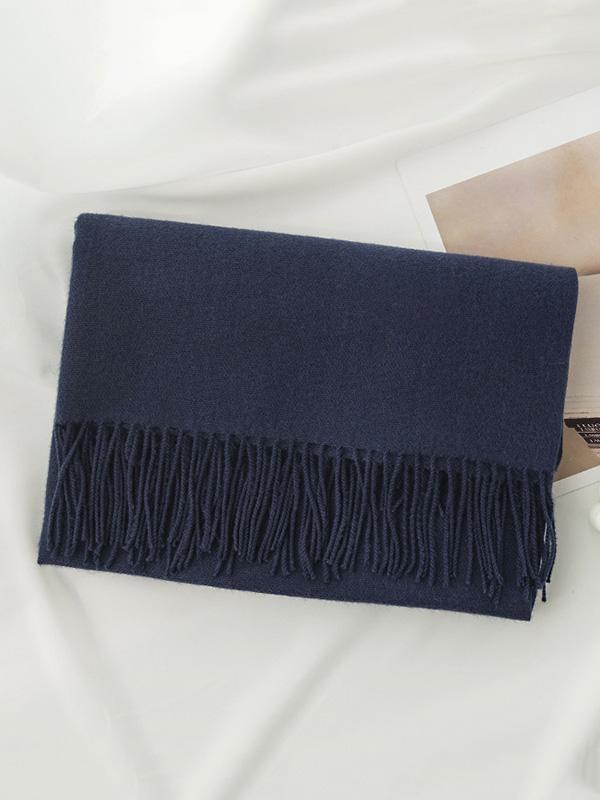 Keep Warm Solid Color Tasseled Shawl&Scarf Product Image