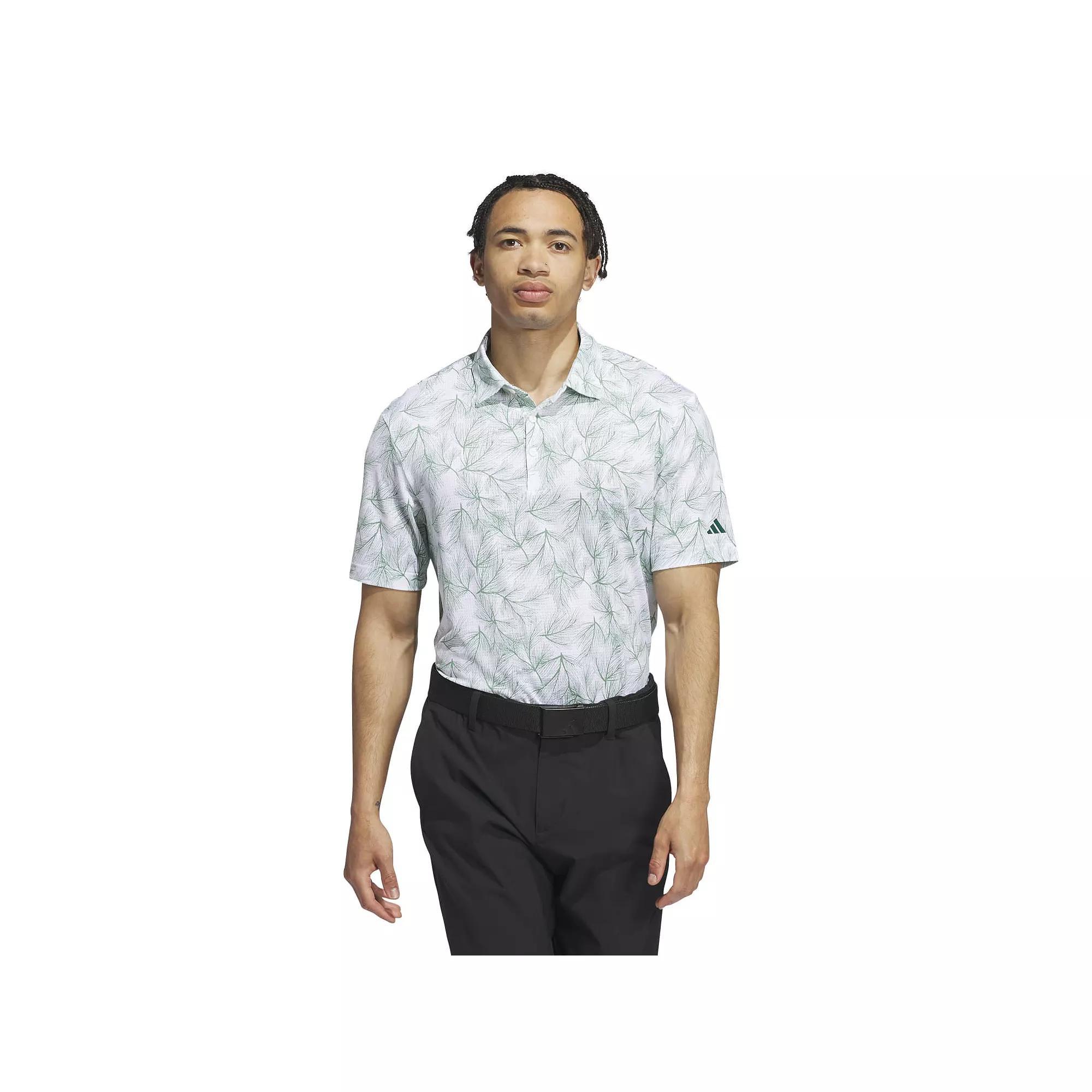Men's adidas Ultimate365 Mesh Print Polo Shirt, Size: Medium, White Product Image