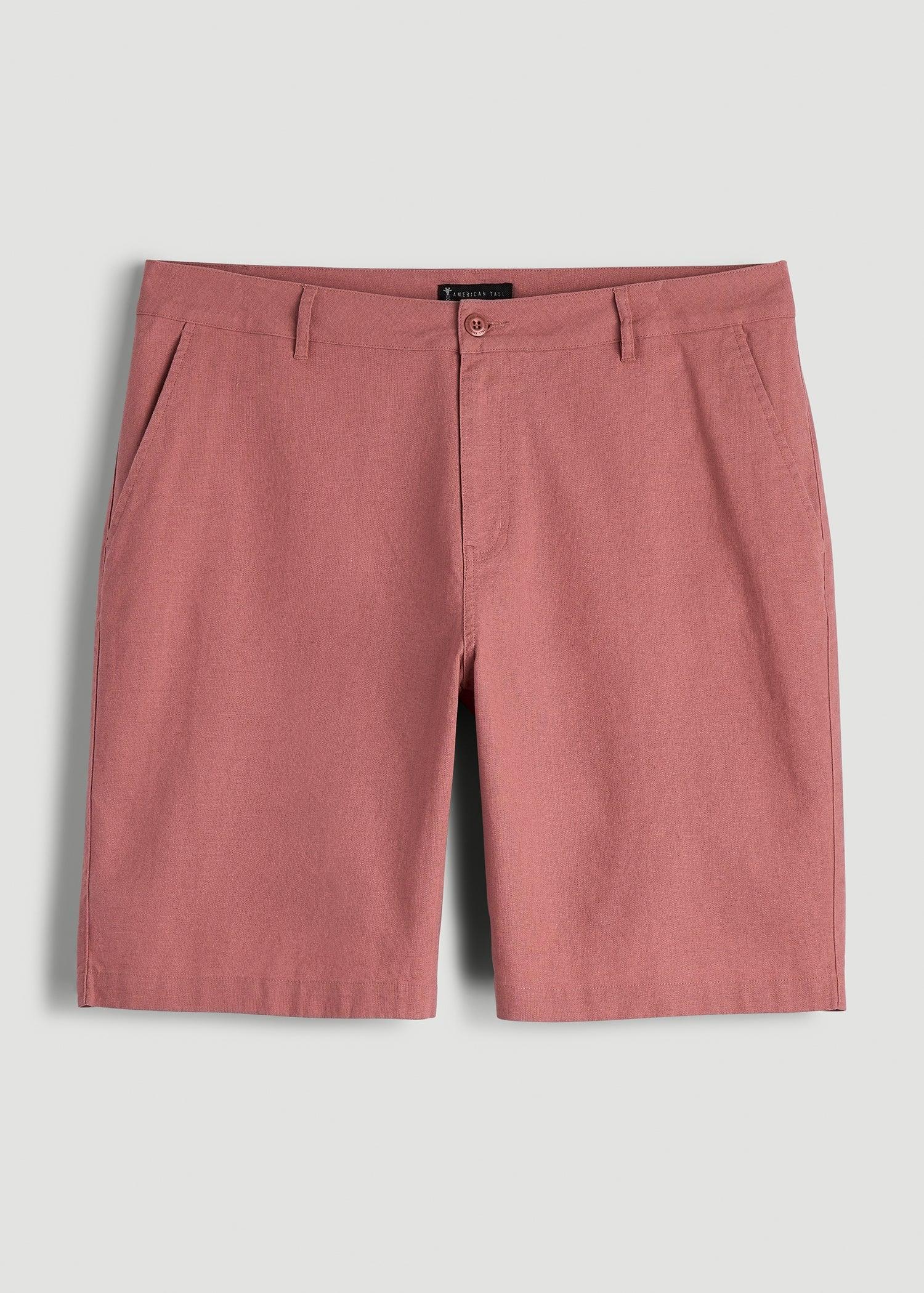 Linen Shorts For Tall Men in Withered Rose Product Image