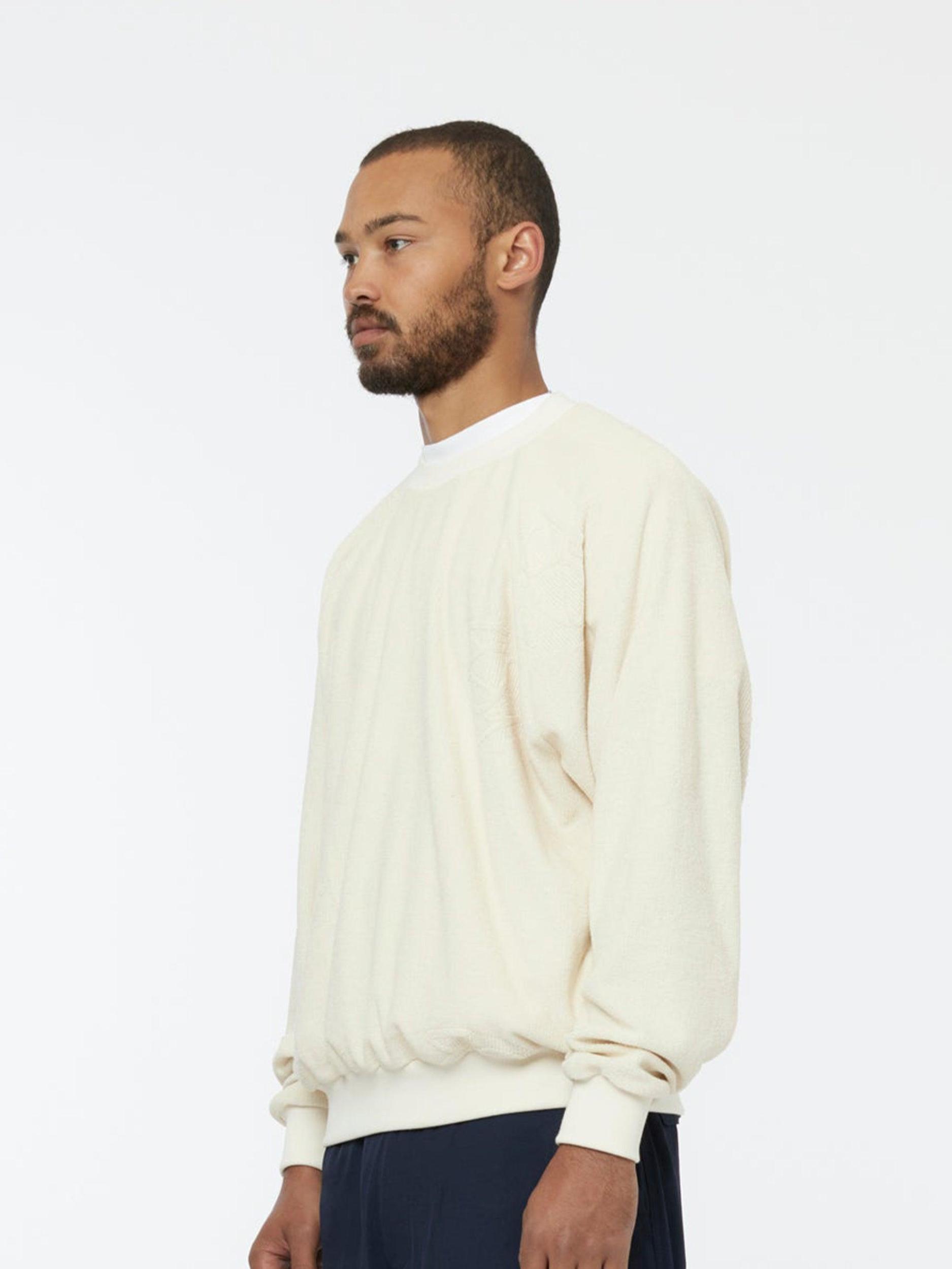 Terry Jacquard Crewneck (Off White) Product Image