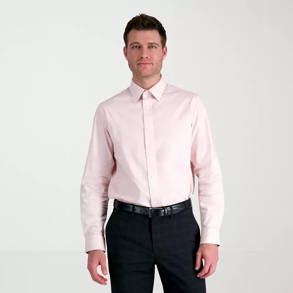Men's Haggar® Premium Comfort Classic Fit Wrinkle Resistant Dress Shirt, Size: 18.5 36/37, Pink Solid Product Image