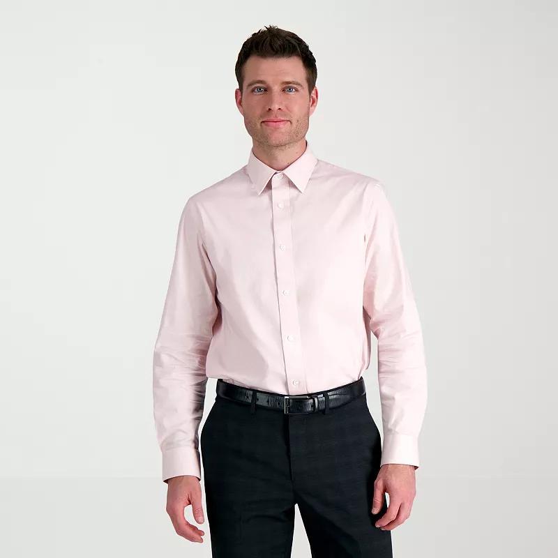 Men's Haggar® Premium Comfort Classic Fit Wrinkle Resistant Dress Shirt, Size: 18.5 36/37, Pink Solid Product Image
