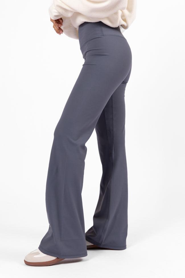 Get Moving Navy Flare Knit Leggings FINAL SALE Product Image