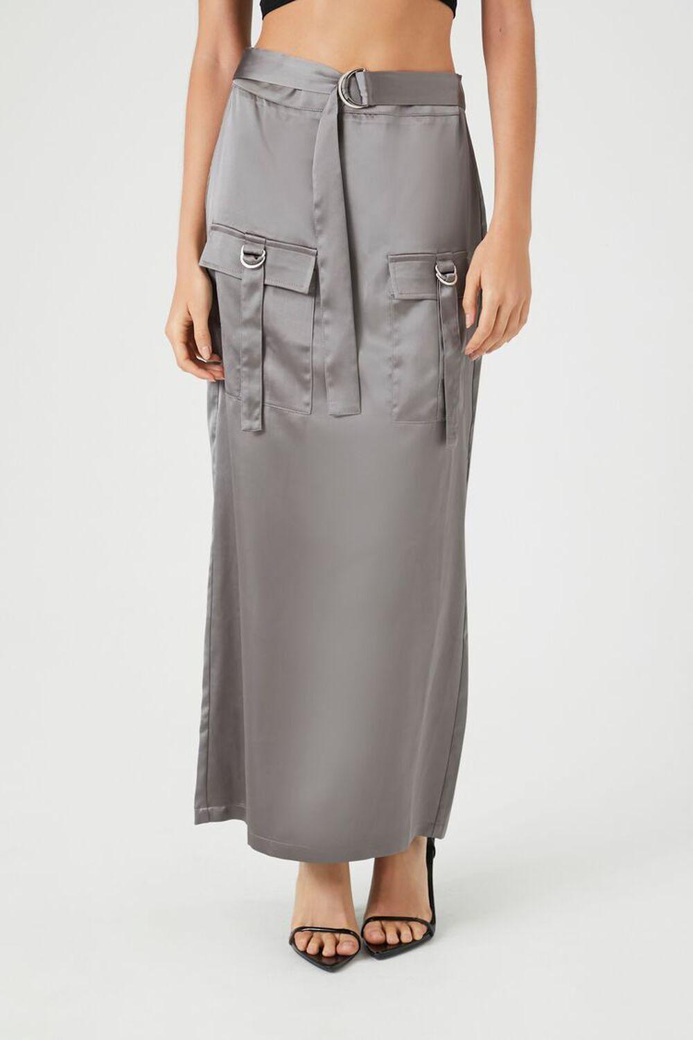 Satin Cargo Maxi Skirt | Forever 21 Product Image
