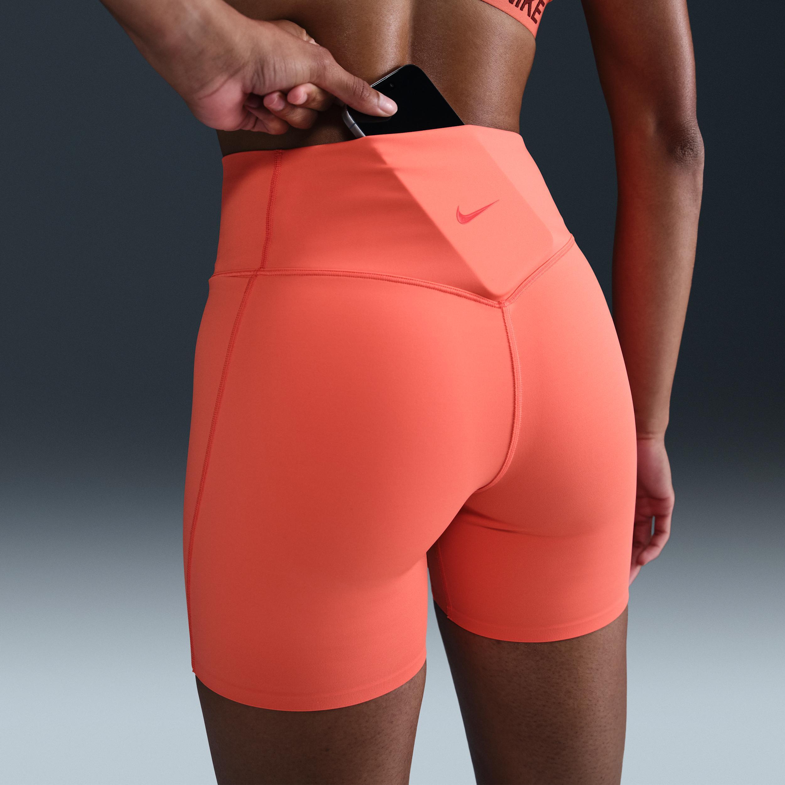Nike Womens Universa Medium-Support High-Waisted 5 Biker Shorts with Pockets Product Image