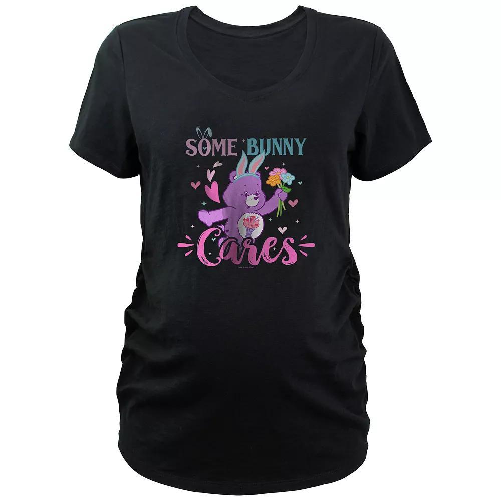 Maternity Care Bears Some Bunny Cares V-Neck Graphic Tee, Women's, Size: Small-Mat, Black Product Image