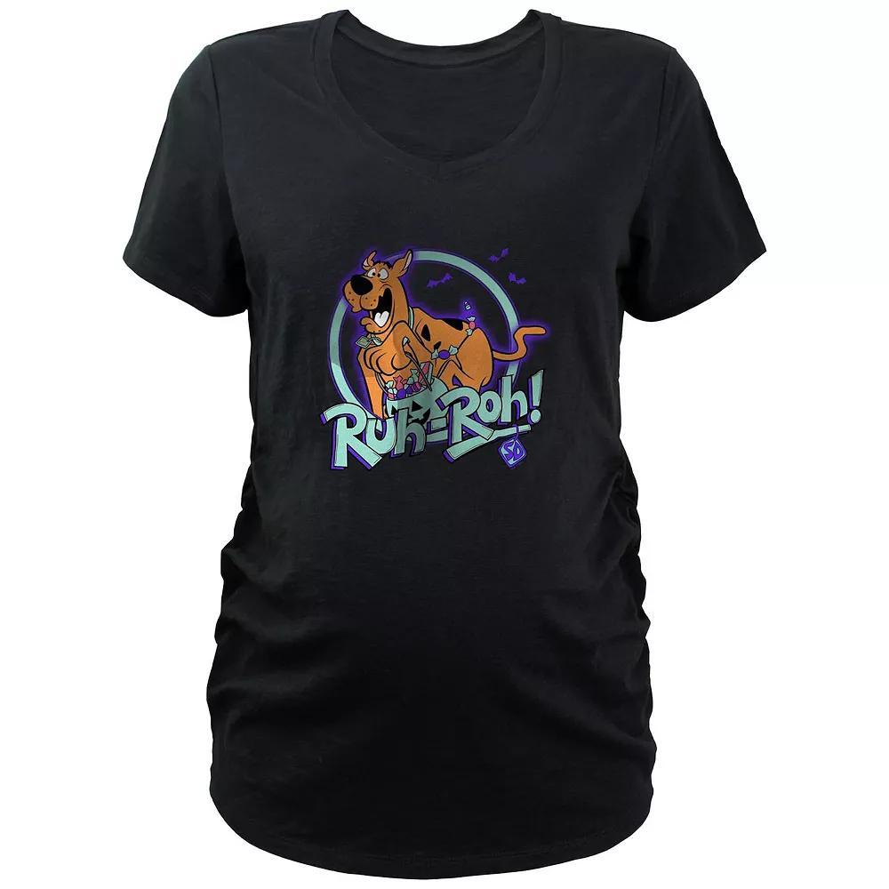Maternity Scooby-Doo Ruh Roh Scared Trick Or Treater Graphic Tee, Women's, Size: Large-Mat, Black Product Image