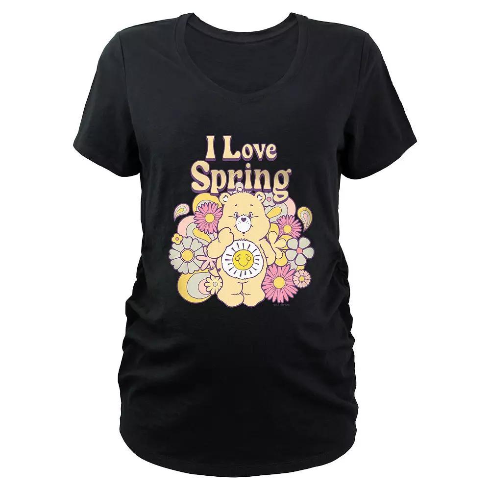 Maternity Care Bears Funshine Bear I Love Spring Graphic Tee, Women's, Size: XS-MAT, Black Product Image