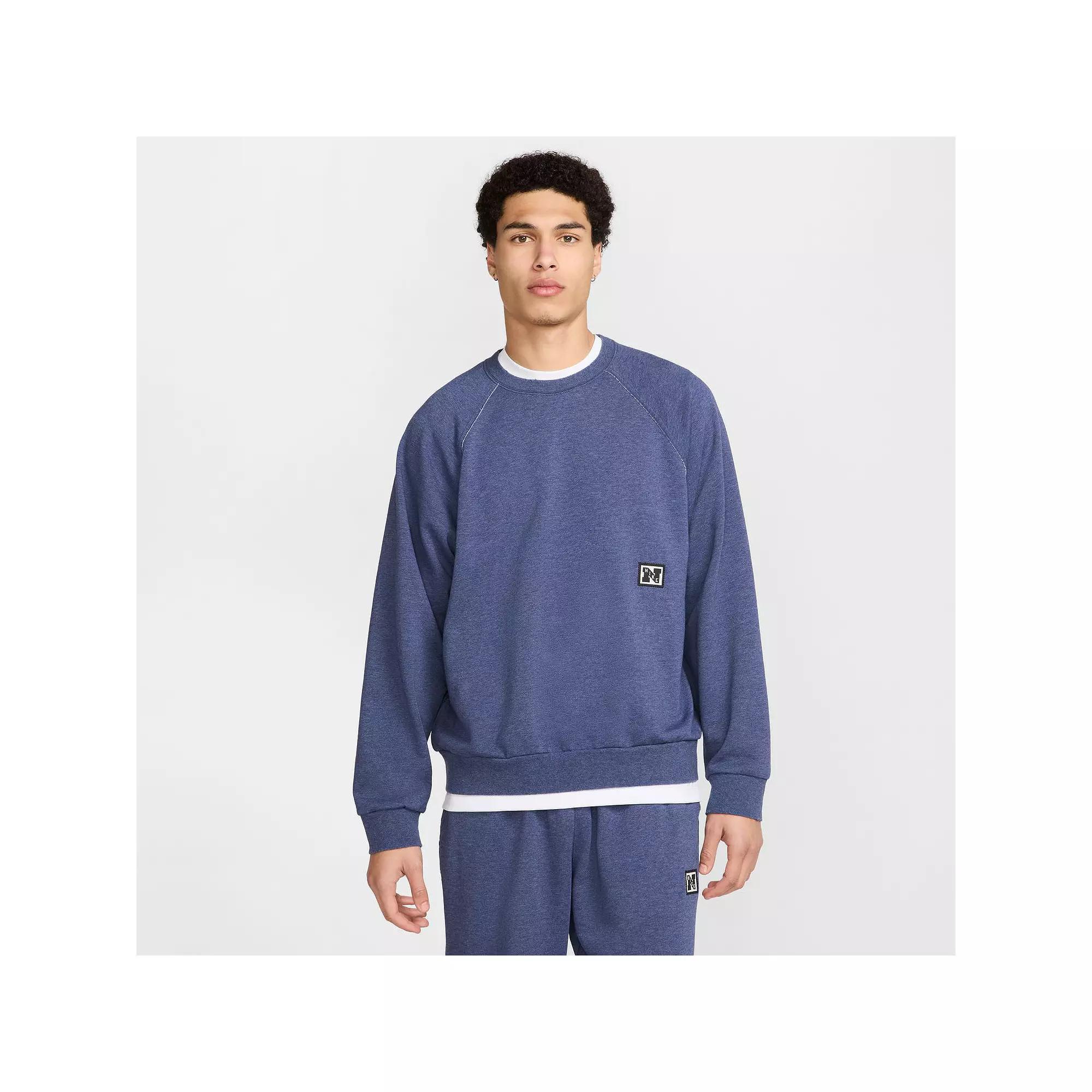 Men's Nike Gym Heritage Dri-Fit Fleece Fitness Top, Size: Medium, Thunder Blue Product Image