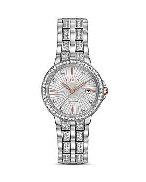 Citizen Eco-Drive Womens Silhouette Crystal Stainless Steel Watch - EW2340-58A Two Tone Product Image