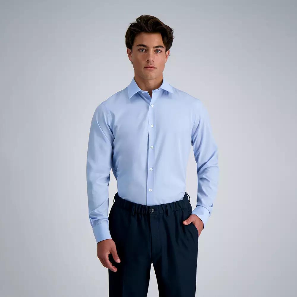 Men's Haggar® Smart Wash® Slim Fit Wrinkle Free Dress Shirt, Size: 17.5-34/35, Blue Graph Check Product Image