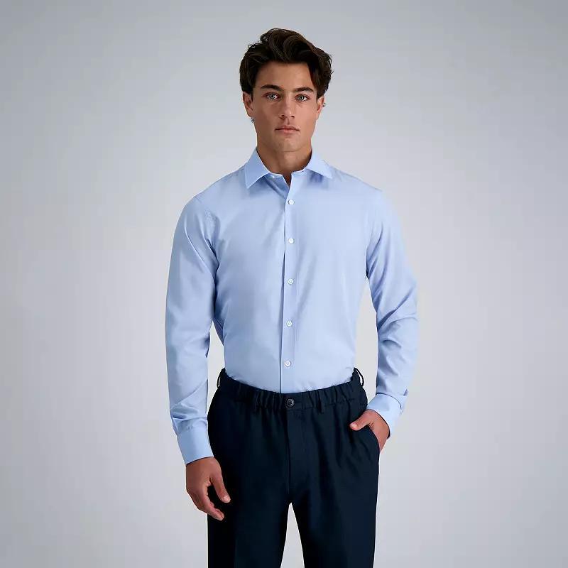 Men's Haggar® Smart Wash® Slim Fit Wrinkle Free Dress Shirt, Size: 17.5-34/35, Blue Graph Check Product Image