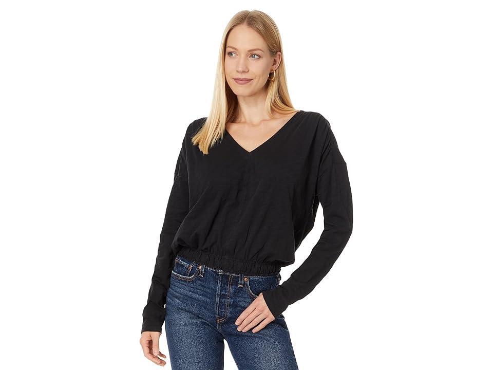 Lilla P Elastic Hem Easy V-Neck Women's Clothing Product Image