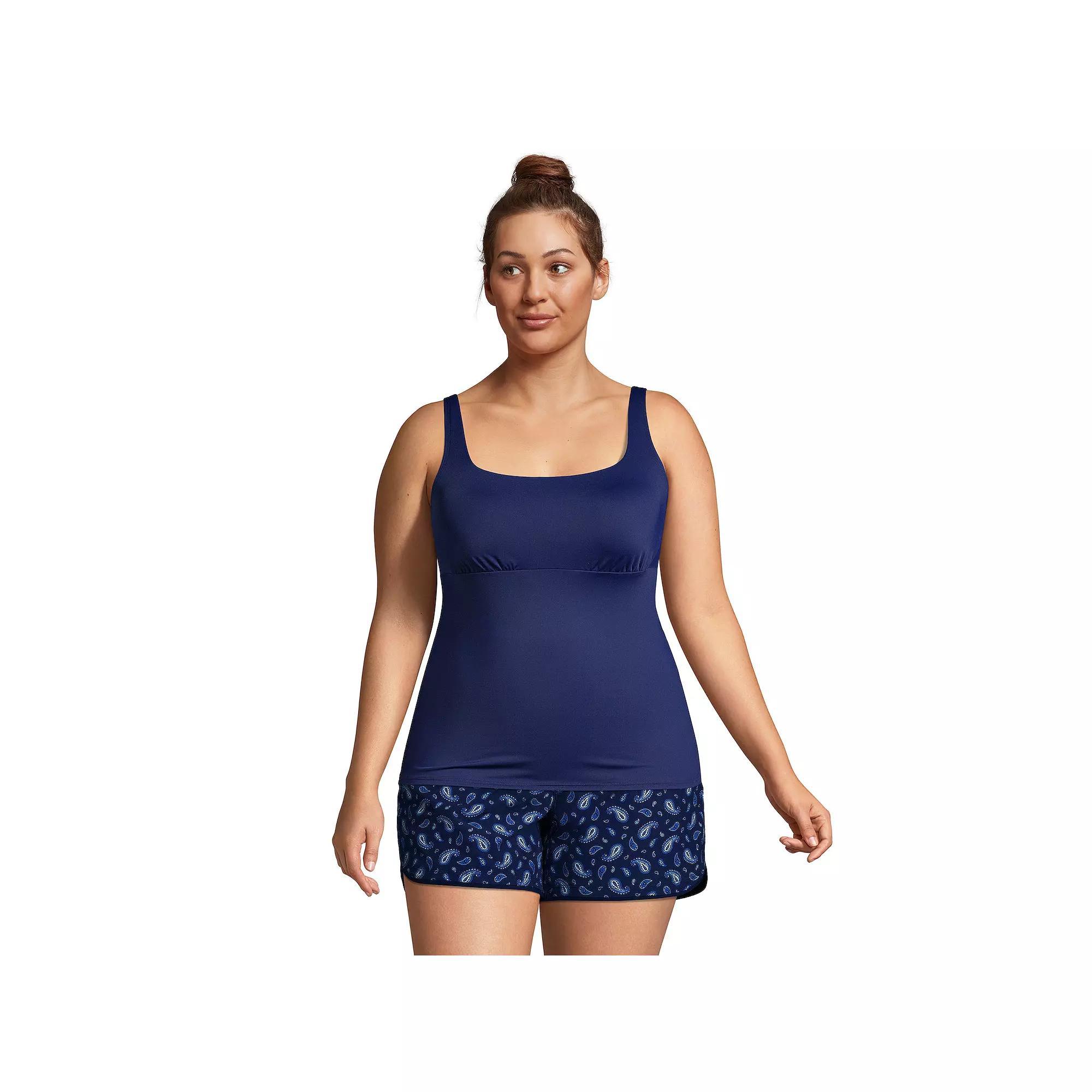 Womens Lands End DD-Cup UPF 50 Squareneck Underwire Tankini Top Product Image