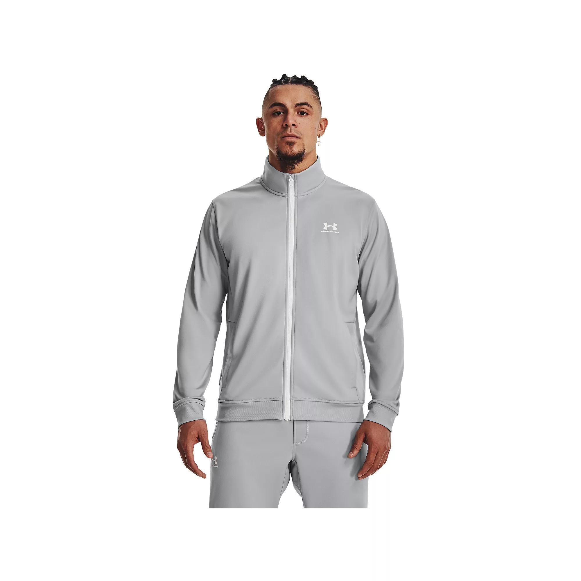 Men's Under Armour Tricot Jacket, Size: XL, Mod Gray White Product Image